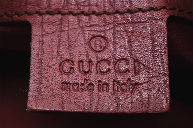 Authentic GUCCI Horsebit Shoulder Hand Bag GG Canvas Leather 115867 Red 4702C
