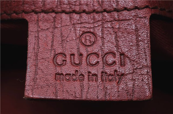 Authentic GUCCI Horsebit Shoulder Hand Bag GG Canvas Leather 115867 Red 4702C