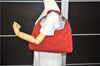 Authentic GUCCI Horsebit Shoulder Hand Bag GG Canvas Leather 115867 Red 4702C