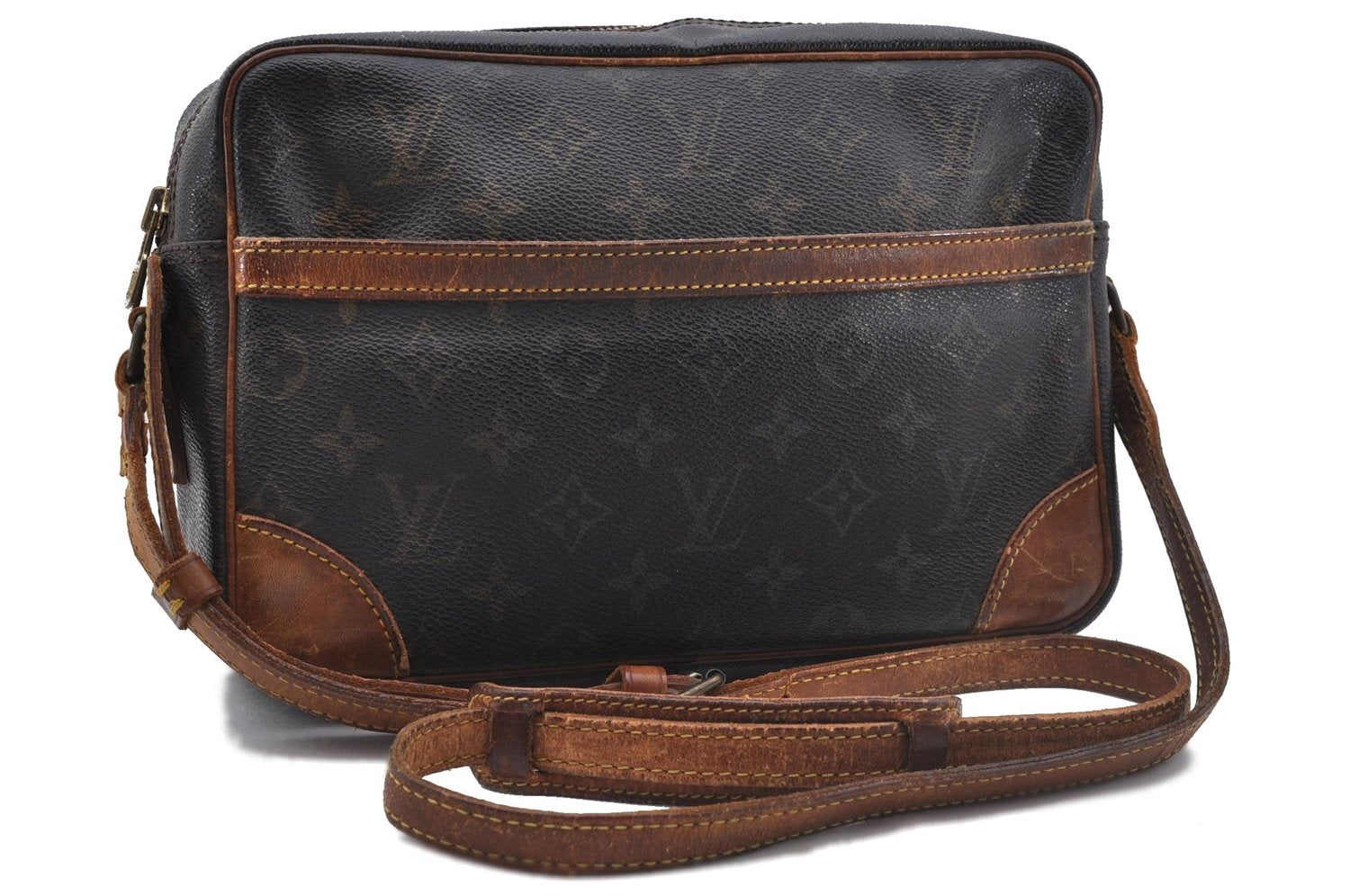 Auth Louis Vuitton Monogram Trocadero 27 Shoulder Cross Body Bag M51274 LV 4702D