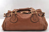 Authentic Chloe Paddington Vintage Leather Shoulder Hand Bag Purse Brown 4702I