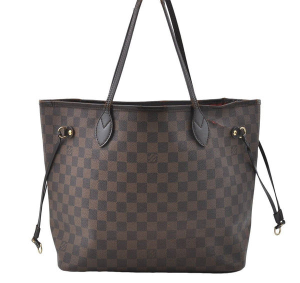 Authentic Louis Vuitton Damier Neverfull MM Tote Bag N51105 LV 4704D