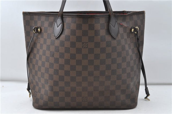 Authentic Louis Vuitton Damier Neverfull MM Tote Bag N51105 LV 4704D