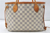 Authentic Louis Vuitton Damier Azur Neverfull PM Tote Bag N51110 LV 4705D