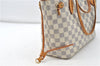 Authentic Louis Vuitton Damier Azur Neverfull PM Tote Bag N51110 LV 4705D