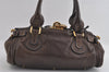 Authentic Chloe Paddington Vintage Leather Shoulder Hand Bag Purses Brown 4705I