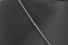 Authentic Christian Dior Silver Tone Heart Motif Rhinestone Chain Necklace 4711I