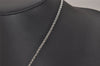 Authentic Christian Dior Silver Tone Heart Motif Rhinestone Chain Necklace 4711I