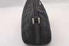 Authentic GUCCI Hand Bag Pouch Purse GG Canvas Leather 07198 Black 4712I