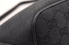 Authentic GUCCI Hand Bag Pouch Purse GG Canvas Leather 07198 Black 4712I