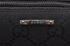 Authentic GUCCI Hand Bag Pouch Purse GG Canvas Leather 07198 Black 4712I