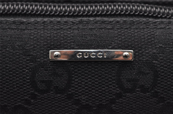 Authentic GUCCI Hand Bag Pouch Purse GG Canvas Leather 07198 Black 4712I