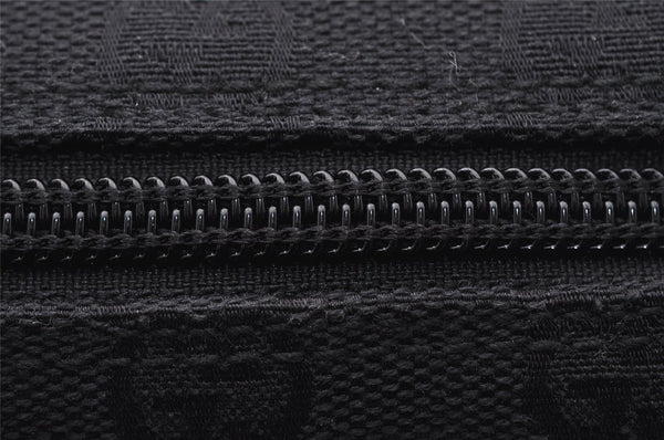 Authentic GUCCI Hand Bag Pouch Purse GG Canvas Leather 07198 Black 4712I