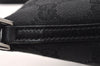 Authentic GUCCI Hand Bag Pouch Purse GG Canvas Leather 07198 Black 4712I