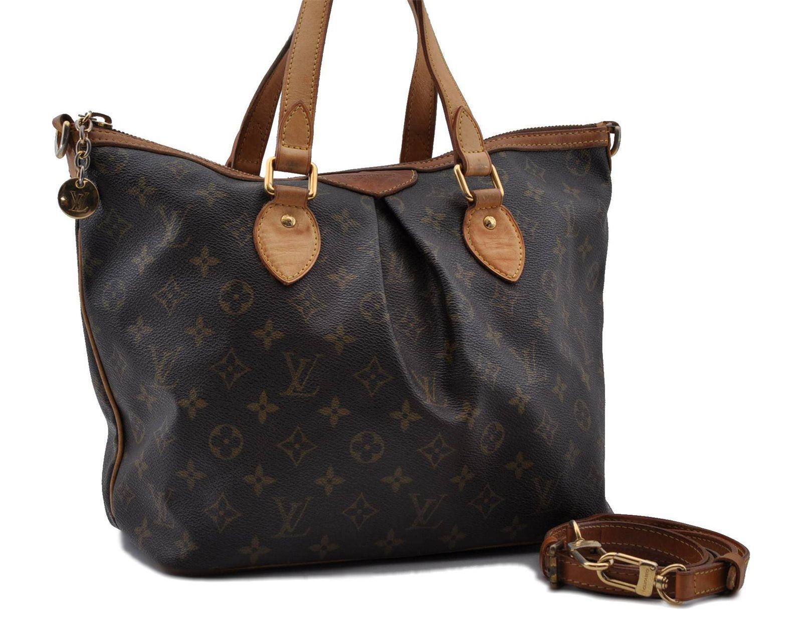 Authentic LOUIS VUITTON Monogram Palermo PM Shoulder Tote Bag M40145 LV 4712C