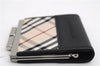 Authentic BURBERRY Nova Check Coin Case Purse Canvas Leather Beige Black 4713E