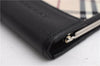 Authentic BURBERRY Nova Check Coin Case Purse Canvas Leather Beige Black 4713E