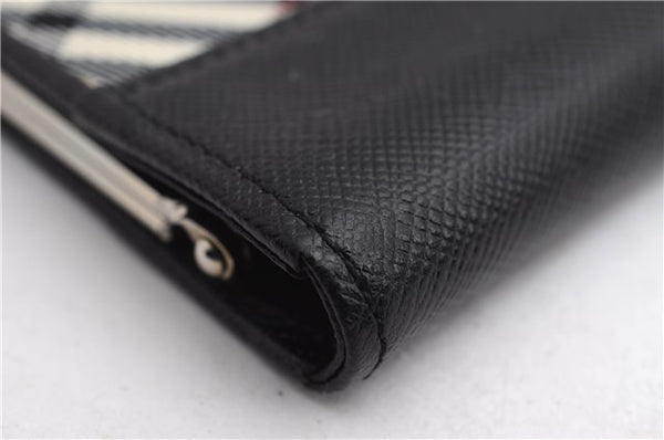 Authentic BURBERRY Nova Check Coin Case Purse Canvas Leather Beige Black 4713E