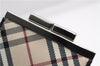 Authentic BURBERRY Nova Check Coin Case Purse Canvas Leather Beige Black 4713E