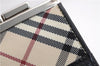 Authentic BURBERRY Nova Check Coin Case Purse Canvas Leather Beige Black 4713E