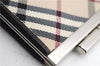 Authentic BURBERRY Nova Check Coin Case Purse Canvas Leather Beige Black 4713E