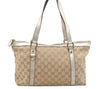 Authentic GUCCI Abbey Shoulder Tote Bag GG Canvas Leather 141470 Beige 4714I