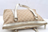 Authentic GUCCI Abbey Shoulder Tote Bag GG Canvas Leather 141470 Beige 4714I