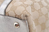 Authentic GUCCI Abbey Shoulder Tote Bag GG Canvas Leather 141470 Beige 4714I
