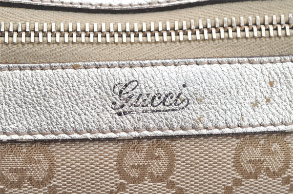 Authentic GUCCI Abbey Shoulder Tote Bag GG Canvas Leather 141470 Beige 4714I