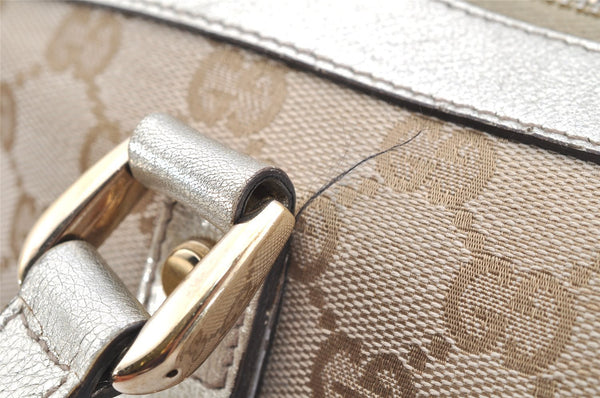 Authentic GUCCI Abbey Shoulder Tote Bag GG Canvas Leather 141470 Beige 4714I