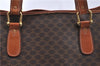 Authentic CELINE Macadam Blason Shoulder Tote Bag PVC Leather Brown 4715B