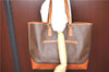 Authentic CELINE Macadam Blason Shoulder Tote Bag PVC Leather Brown 4715B