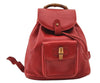 Authentic GUCCI Bamboo Vintage Drawstring Backpack Leather Red 4715I