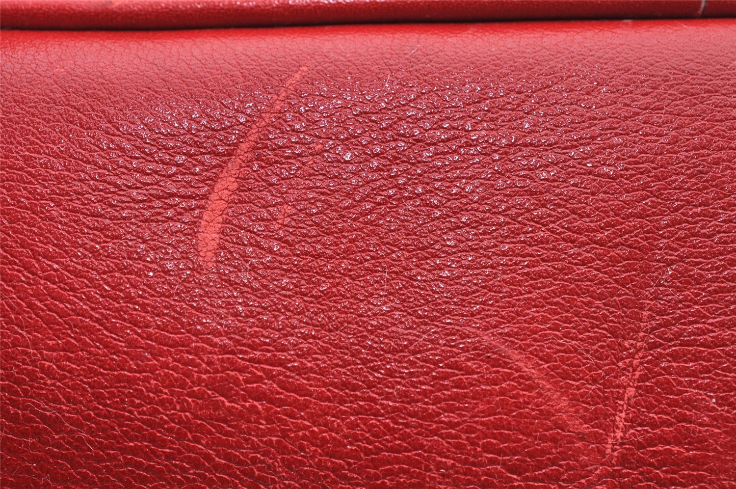 Authentic GUCCI Bamboo Vintage Drawstring Backpack Leather Red 4715I