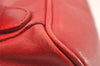 Authentic GUCCI Bamboo Vintage Drawstring Backpack Leather Red 4715I
