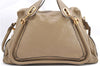 Authentic Chloe Paraty Large Vintage 2Way Shoulder Tote Bag Leather Beige 4718F