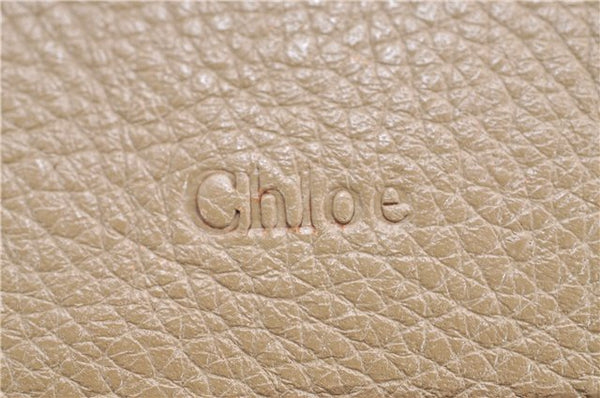 Authentic Chloe Paraty Large Vintage 2Way Shoulder Tote Bag Leather Beige 4718F