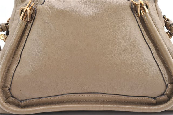 Authentic Chloe Paraty Large Vintage 2Way Shoulder Tote Bag Leather Beige 4718F