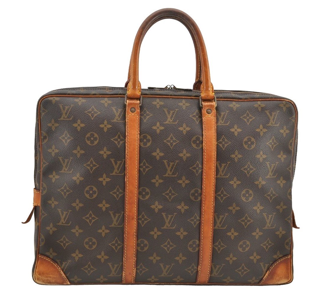 Authentic Louis Vuitton Monogram Porte Documents Voyage M53361 Briefcase 4719I