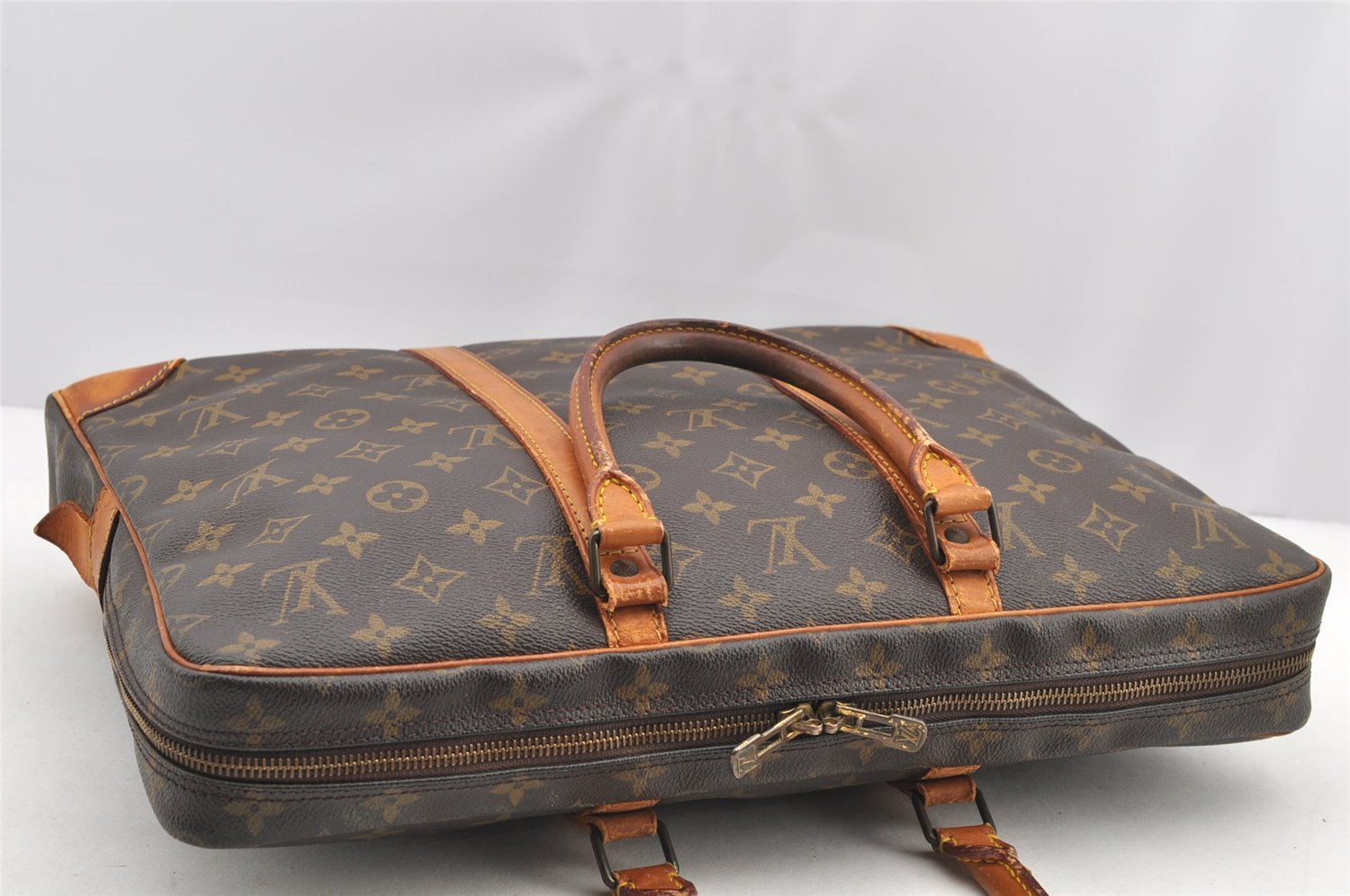 Authentic Louis Vuitton Monogram Porte Documents Voyage M53361 Briefcase 4719I