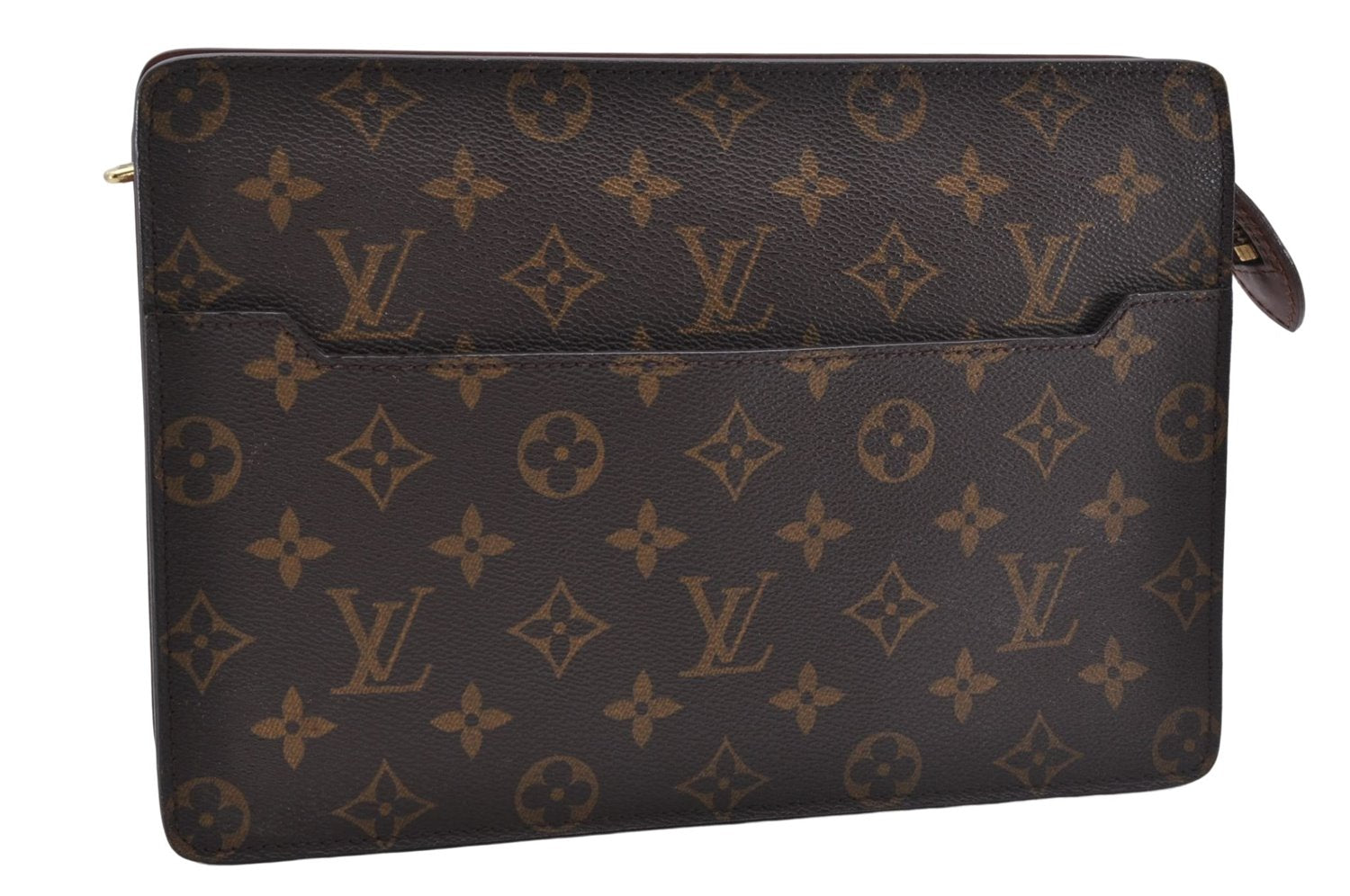 Authentic Louis Vuitton Monogram Pochette Homme Clutch Hand Bag M51795 LV 4720D