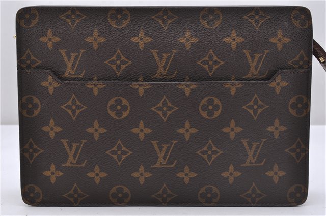 Authentic Louis Vuitton Monogram Pochette Homme Clutch Hand Bag M51795 LV 4720D