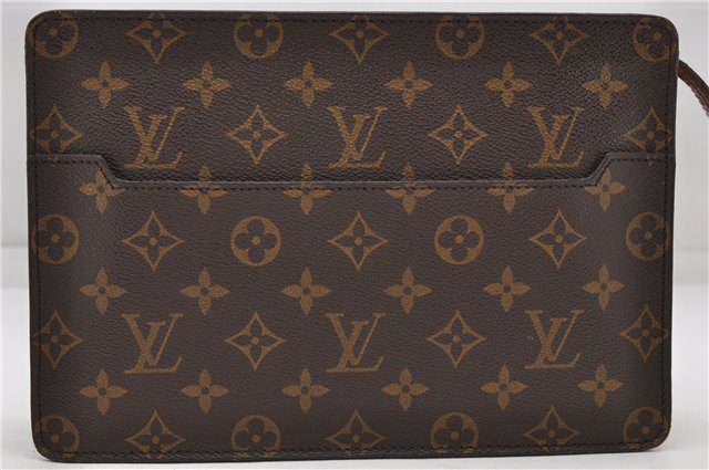 Authentic Louis Vuitton Monogram Pochette Homme Clutch Hand Bag M51795 LV 4722D
