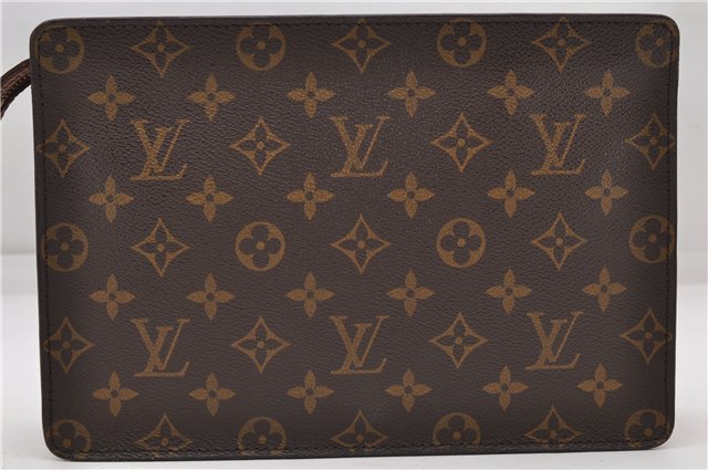 Authentic Louis Vuitton Monogram Pochette Homme Clutch Hand Bag M51795 LV 4722D