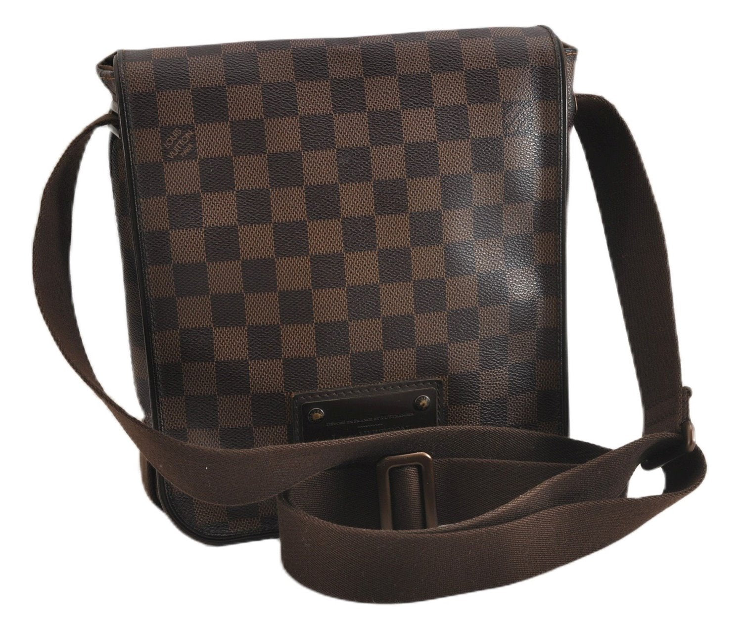Authentic Louis Vuitton Damier Brooklyn PM Shoulder Cross Bag N51210 LV 4722F