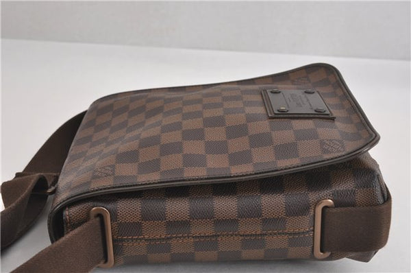 Authentic Louis Vuitton Damier Brooklyn PM Shoulder Cross Bag N51210 LV 4722F