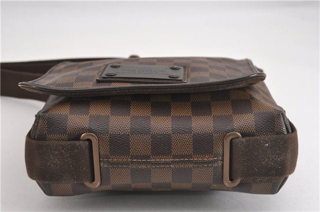 Authentic Louis Vuitton Damier Brooklyn PM Shoulder Cross Bag N51210 LV 4722F