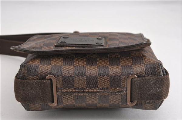 Authentic Louis Vuitton Damier Brooklyn PM Shoulder Cross Bag N51210 LV 4722F
