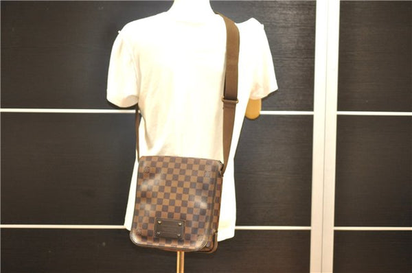 Authentic Louis Vuitton Damier Brooklyn PM Shoulder Cross Bag N51210 LV 4722F