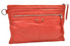 Authentic BALENCIAGA Classic Clip M Clutch Bag Purse Leather 273022 Orange 4724E